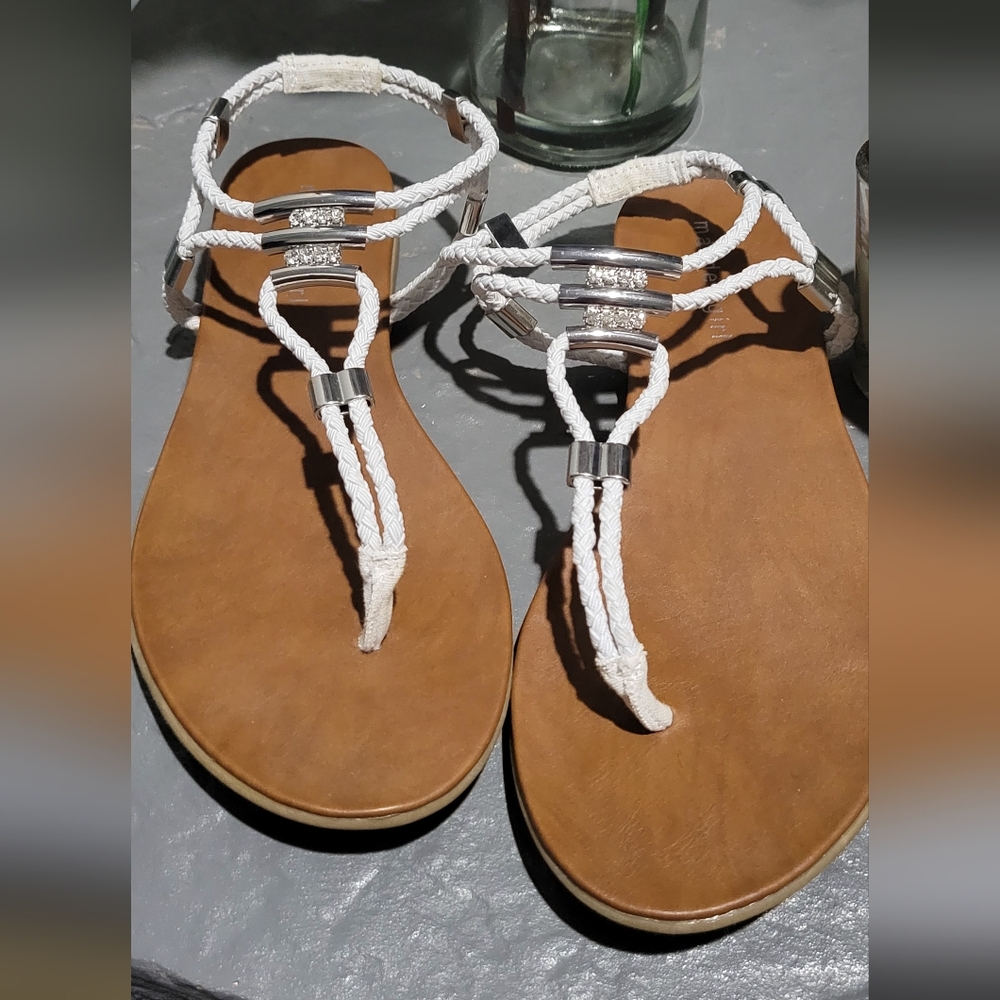 Madden girl white sandals 8.5